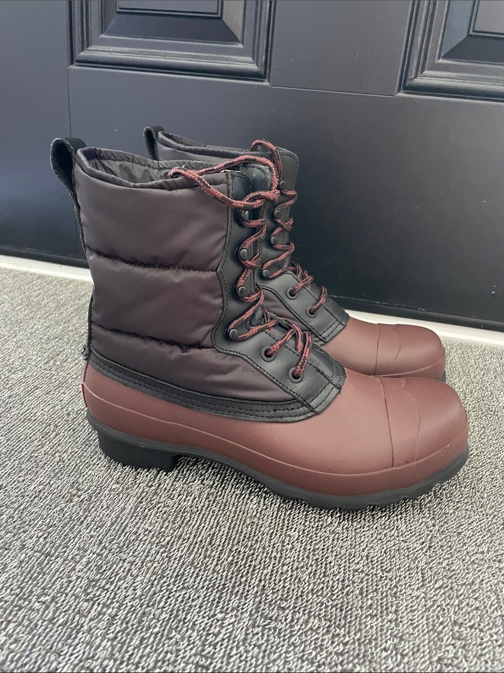 HUNTER Womens Original Quilted Lace-Up Boots Rain Boot